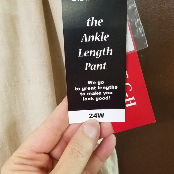 C D Daniels 24W Natural Linen Stretch Ankle Pant - Picture 5 of 7